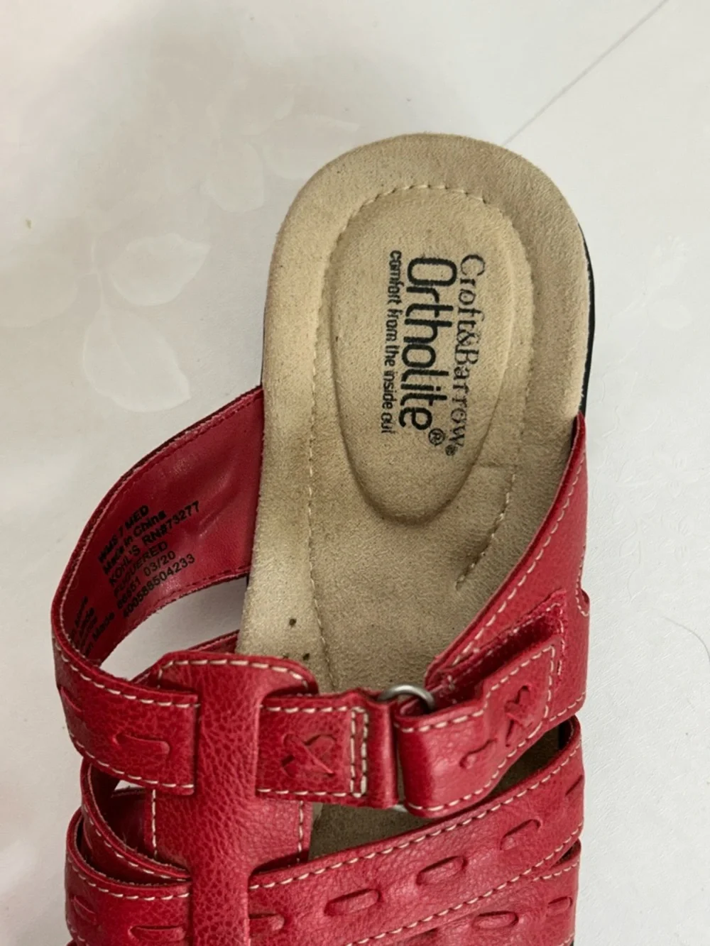 croft & barrow Red Multi-Strap Comfort Slide Sandals